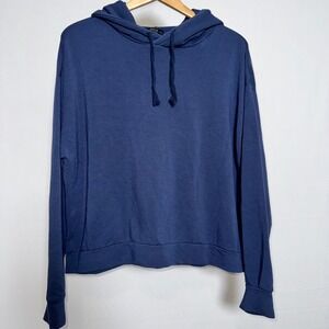 Quince Navy Blue Tencel Modal Relaxed Hoodie Sweatshirt NSC01 FA23 Large